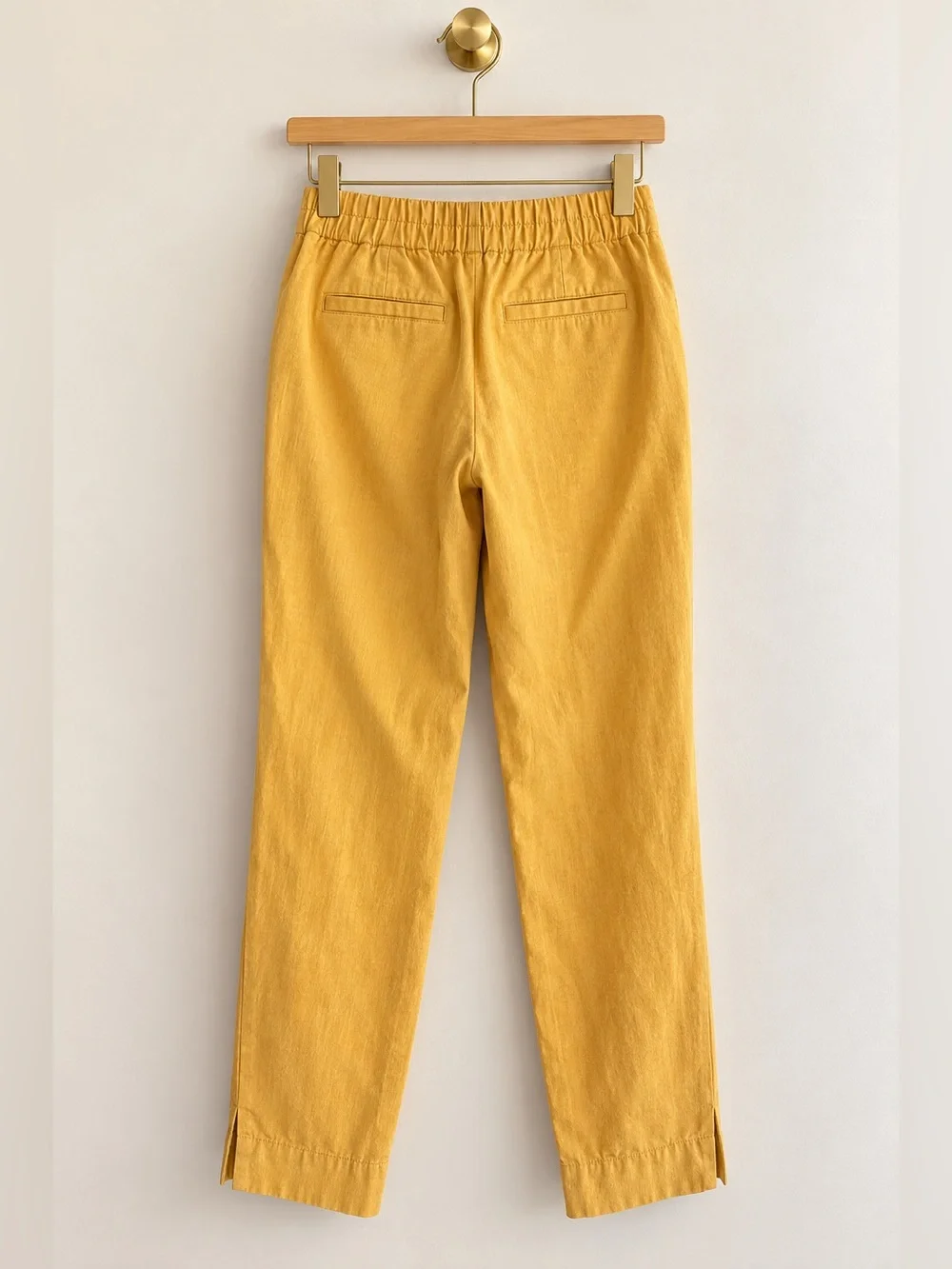 Women’s Banana Republic Hayden Linen Blend Ankle Pants Size 0 Mustard Yellow